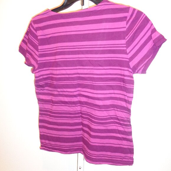 N.Y.L. New York Laundry Layered Look Striped Top Shirt Size Medium Short Sleeve - Picture 7 of 10